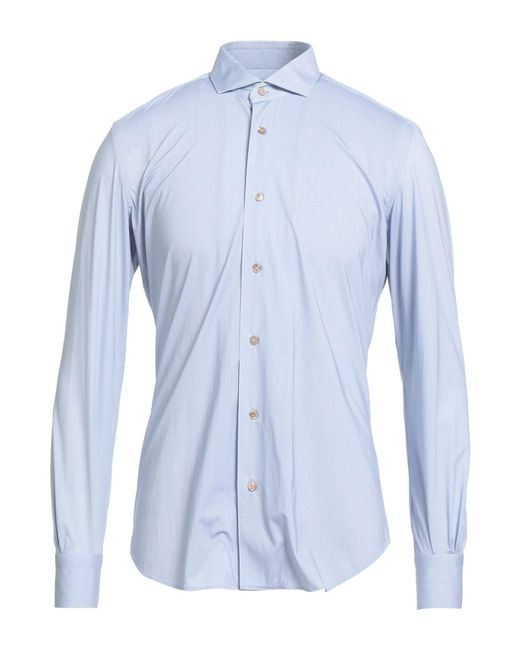 Mazzarelli Blue Shirt Polyamide, Elastane for men