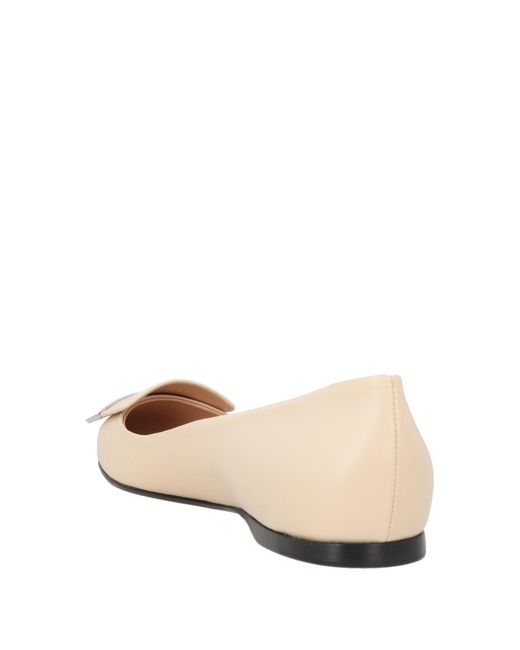 Sergio Rossi Natural Ballet Flats Leather