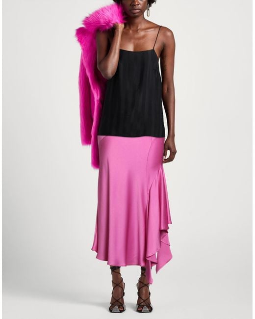 Semicouture Pink Midi Skirt Acetate, Viscose
