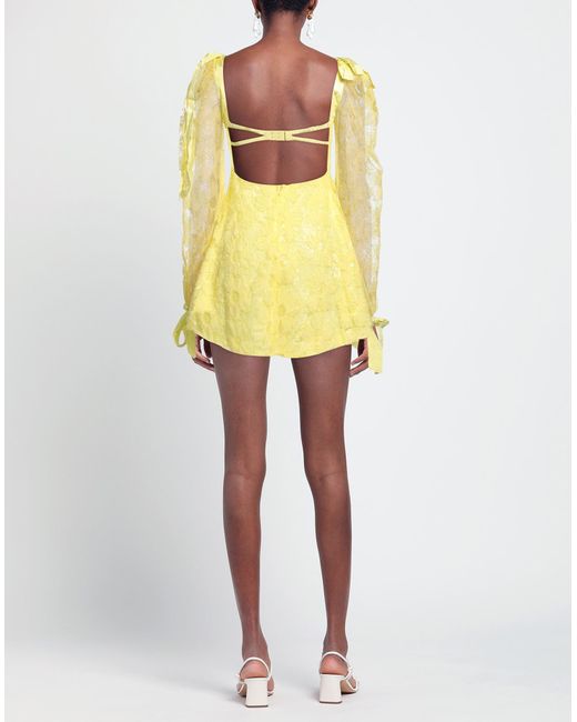 For Love & Lemons Yellow Mini Dress