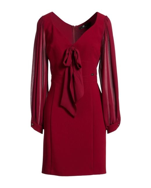 DIVEDIVINE Red Burgundy Mini Dress Polyester