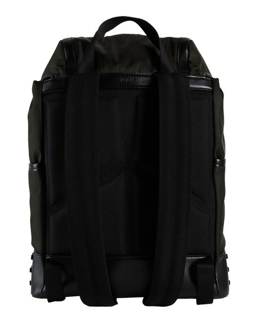 Tod's Black Backpack Leather, Textile Fibers for men