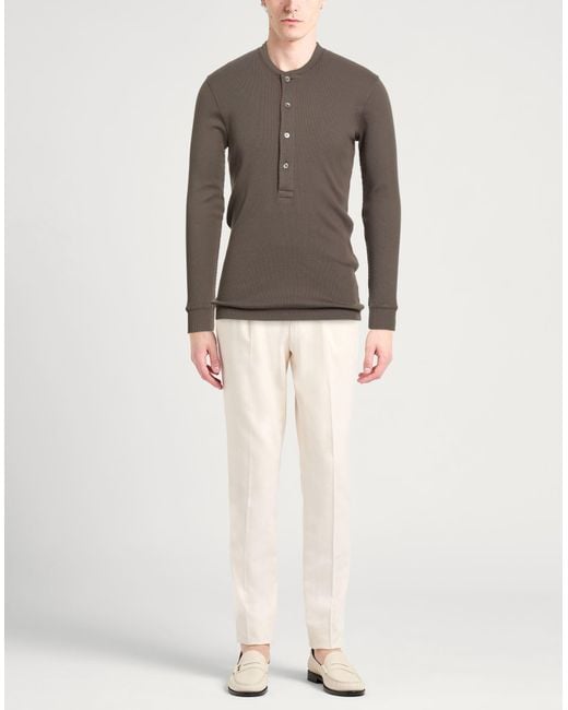 Tom Ford Brown Military T-Shirt Cotton, Modal for men