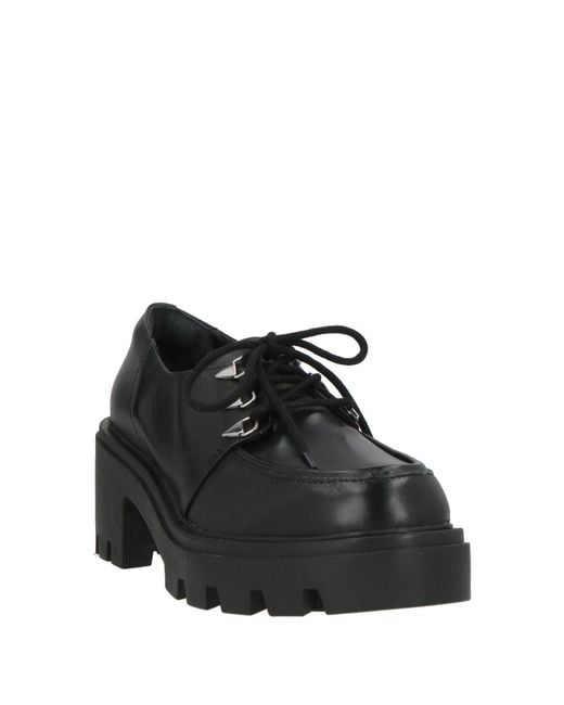 SCHUTZ SHOES Black Lace-Up Shoes Leather