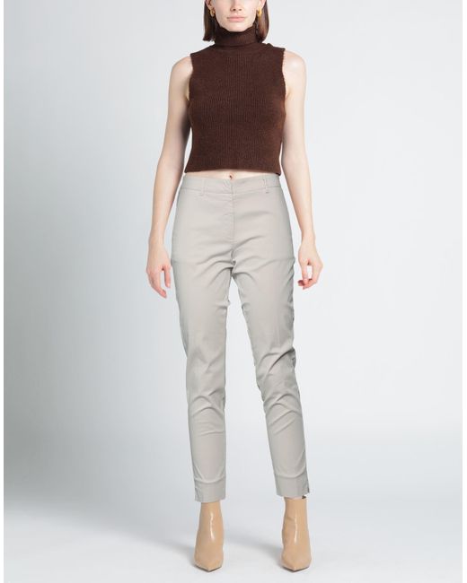 Rossopuro Gray Pants Cotton, Elastane
