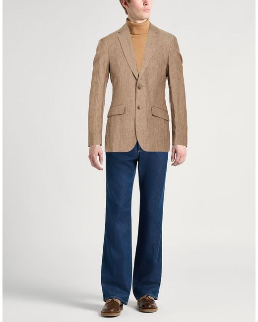 Hackett Brown Blazer Linen for men