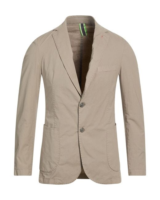 MULISH Gray Premium Blazer Cotton, Elastane for men