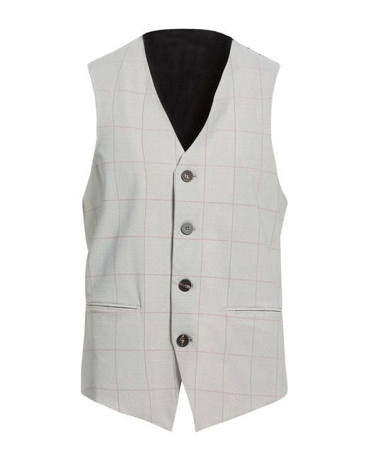 Rrd Gray Tailored Vest Polyester, Elastane for men