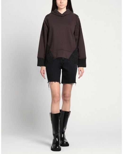 Dondup Brown Charcoal Sweatshirt Cotton, Polyester, Acrylic, Polyamide, Mohair Wool