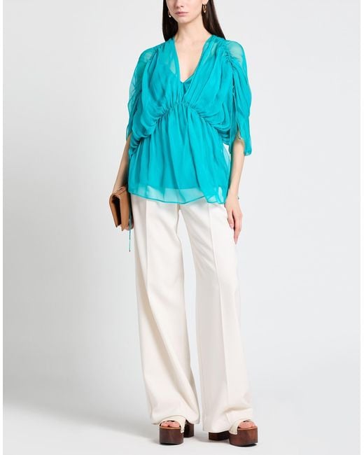 Max Mara Blue Top Silk