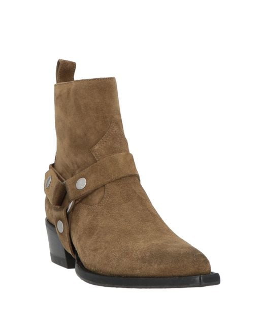Golden Goose Deluxe Brand Brown Khaki Ankle Boots Leather