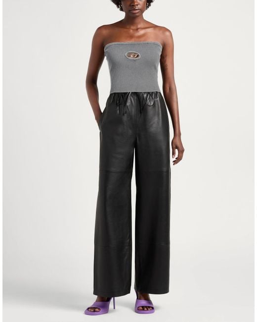 DIESEL Gray Top Cotton, Nylon, Elastane