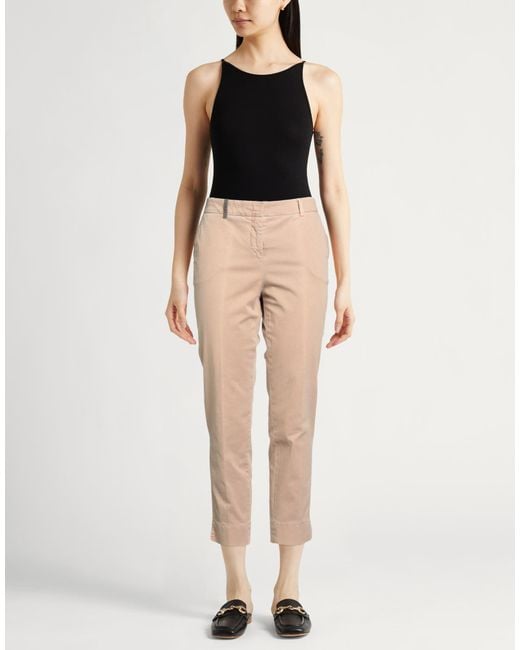 Peserico Natural Icon 4718 Pants Cotton, Elastane