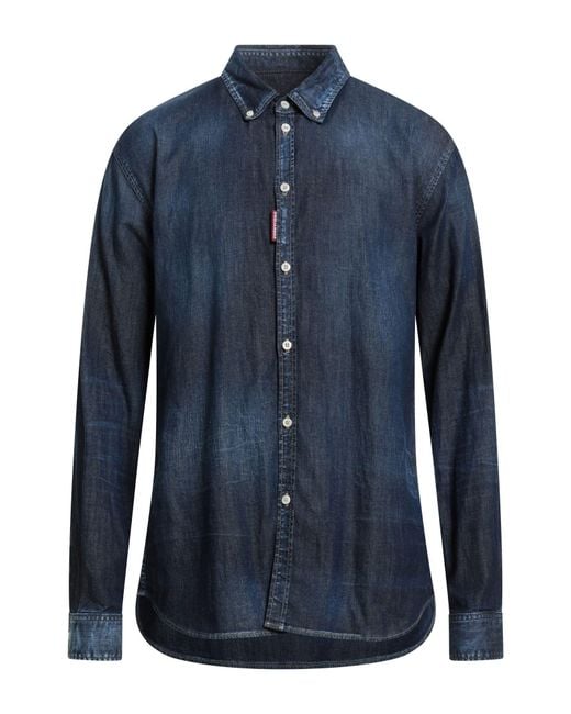 DSquared² Blue Denim Shirt Cotton, Elastane for men