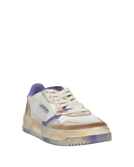Autry White Lilac Sneakers Leather