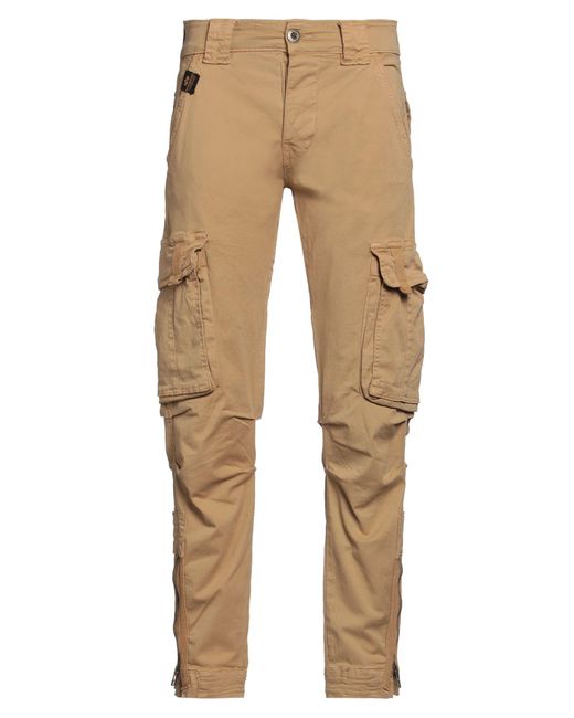 Alpha Industries Natural Sand Pants Cotton, Elastane for men