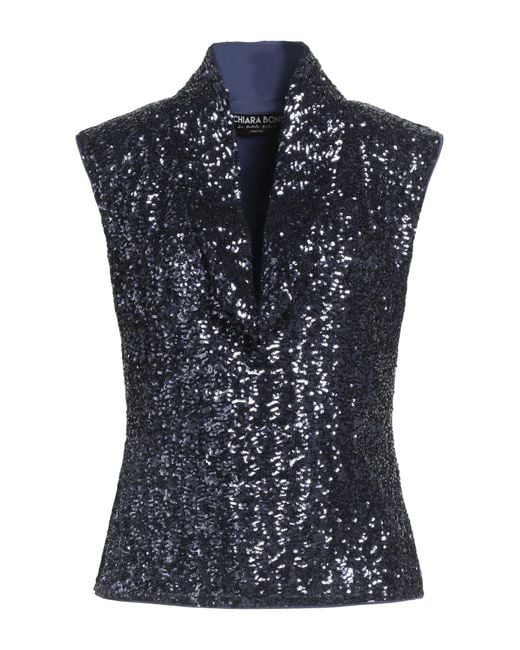 La Petite Robe Di Chiara Boni Blue Top Polyester, Polyamide, Elastane