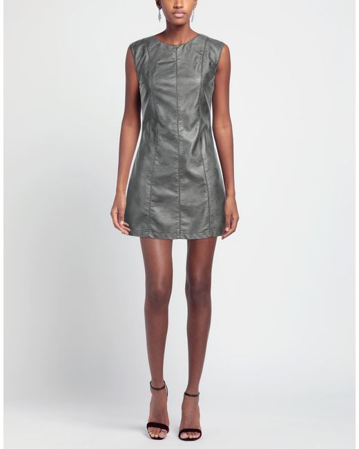 ALESSIA SANTI Gray Lead Mini Dress Viscose, Polyurethane Resin