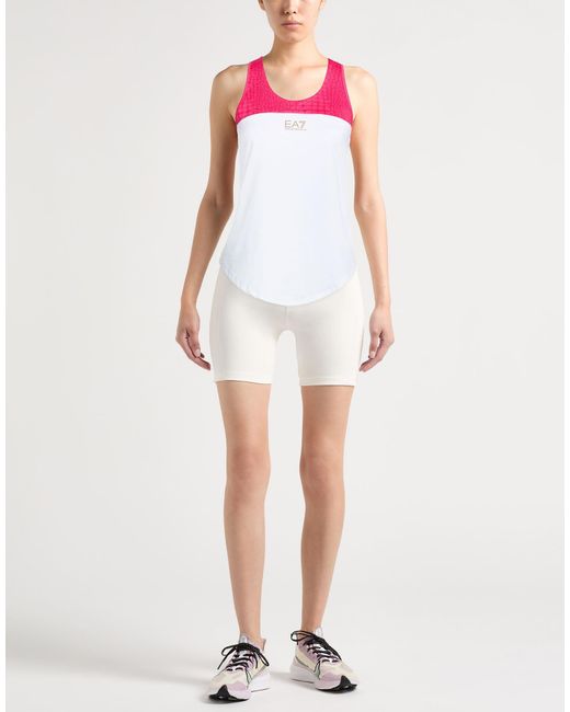 EA7 Pink Tank Top Recycled Polyester, Elastane