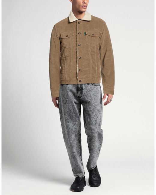 P.GRAX Brown Jacket Cotton, Elastane for men
