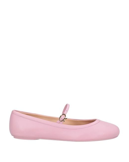 Gianvito Rossi Pink Ballet Flats Leather