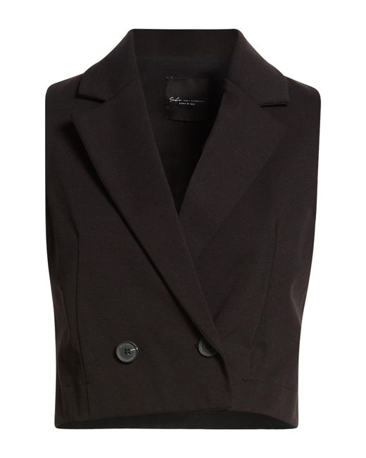 SOKO NI INAI Black Tailored Vest Cotton, Nylon, Elastane