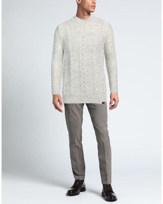 Brooksfield Gray Sweater Wool, Polyamide, Alpaca Wool for men