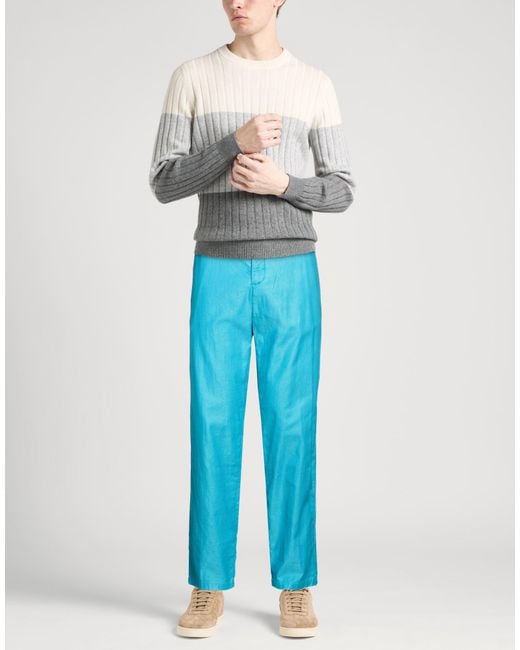 White Sand Blue Trouser for men