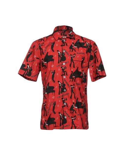 Dolce & Gabbana Red Shirt Cotton, Silk for men