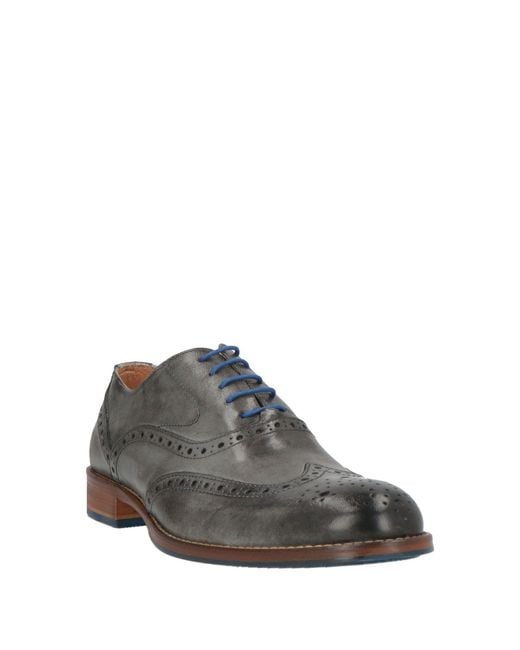 Exton Gray Lace-Up Shoes Leather for men