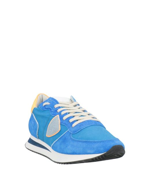 Philippe Model Blue Bright Sneakers Leather, Textile Fibers for men