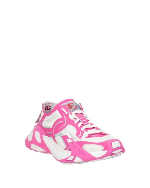 Dolce & Gabbana Pink Snk Fuchsia Sneakers Polyester, Viscose