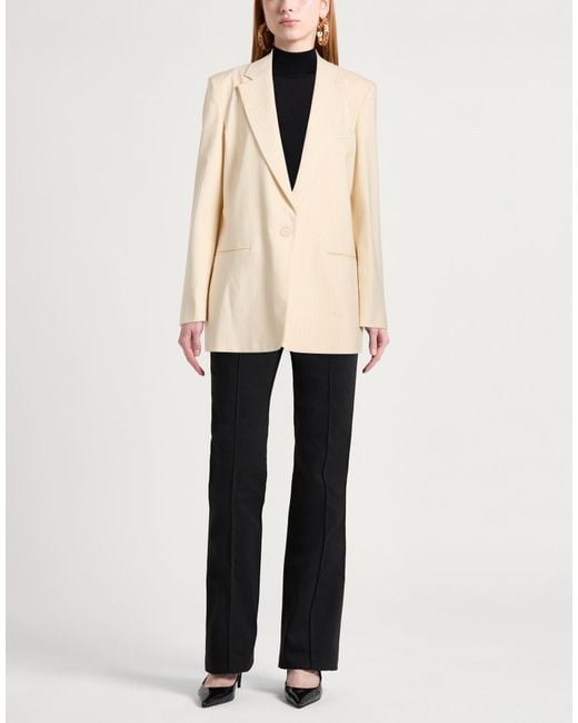 ANDAMANE Natural Ivory Blazer Viscose, Virgin Wool, Elastane, Polyester