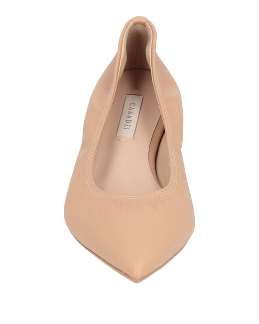 Casadei Natural Ballet Flats Leather