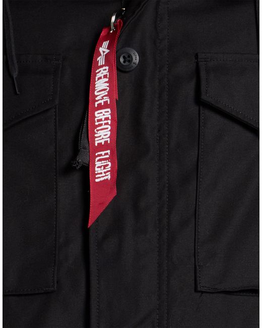 Alpha Industries Black Jacket Cotton, Polyester for men