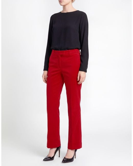 Alberto Biani Red Pants Cotton, Elastane