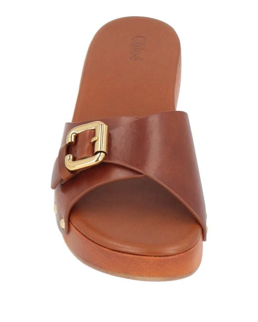 Chloé Brown Mules & Clogs Leather