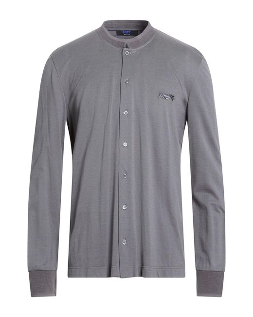 Kiton Gray Knt Shirt Cotton, Silk for men