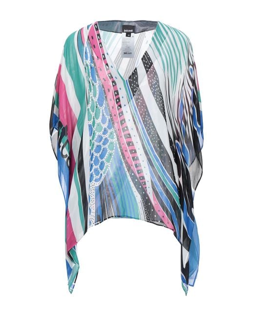 Just Cavalli Blue Top Viscose, Polyester