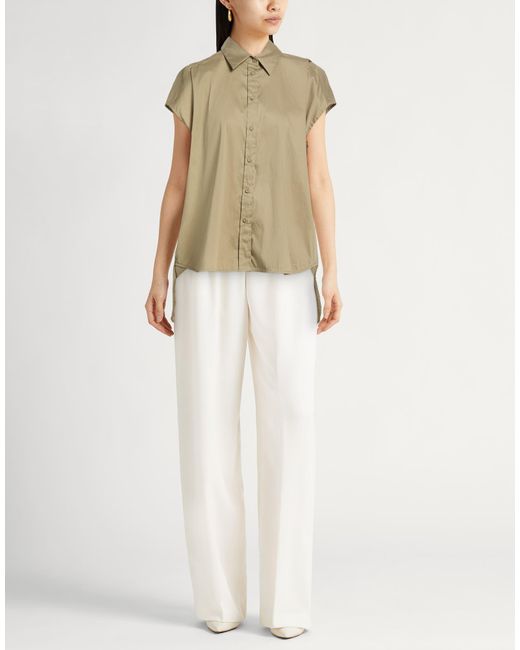Semicouture Green Khaki Shirt Cotton, Polyester, Elastane