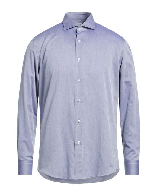 Caruso Blue Shirt Cotton for men