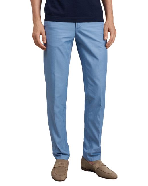 Dunhill Blue Pants Viscose, Cotton for men