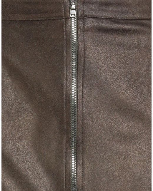 White Wise Brown Mini Skirt Polyester, Elastane