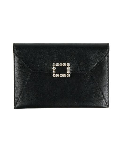 Roger Vivier Black Document Holder Leather
