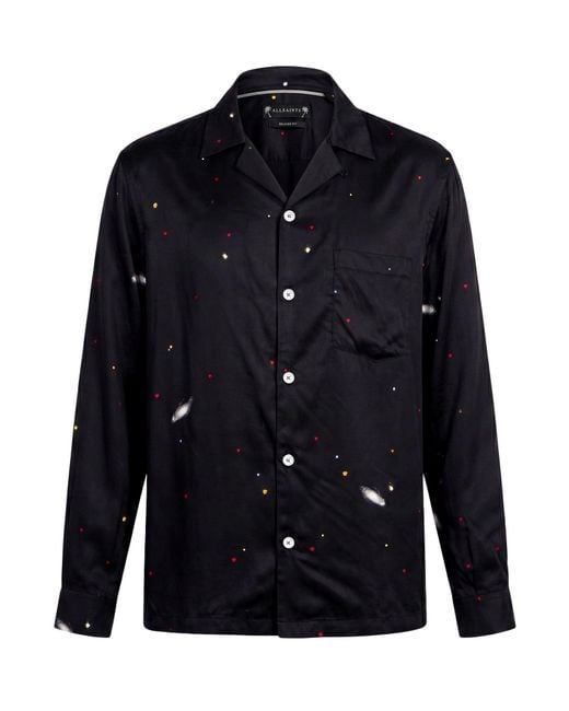 AllSaints Blue Shirt Viscose, Ecovero Viscose for men