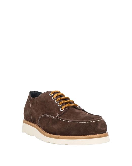 Seboy's Brown Lace-Up Shoes Leather for men