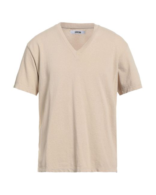 Grifoni White T-Shirt Cotton, Linen for men