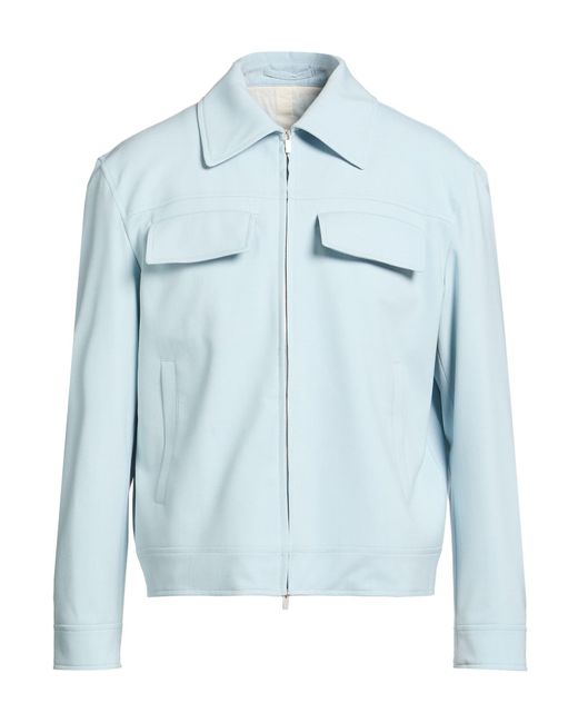 Lardini Blue Jacket Polyester, Wool, Lycra for men