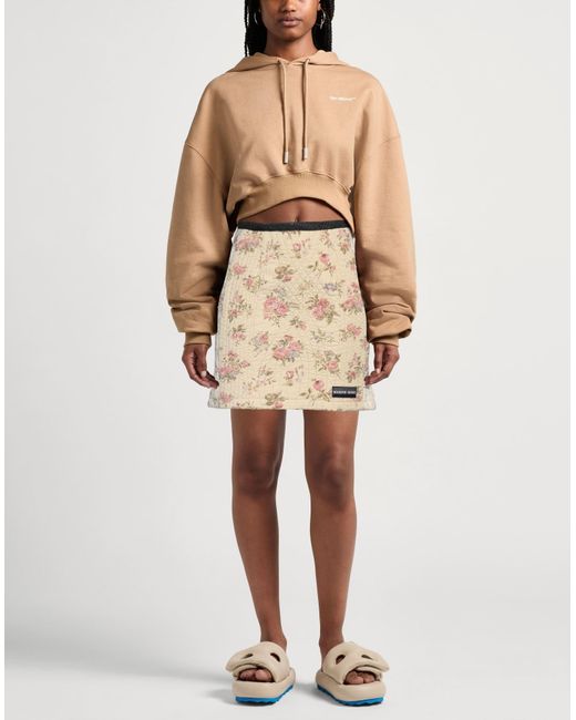 MARINE SERRE Natural Mini Skirt Cotton, Recycled Polyester, Polyester