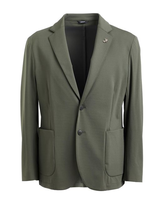 Tombolini Green Military Blazer Polyester, Viscose, Elastane for men